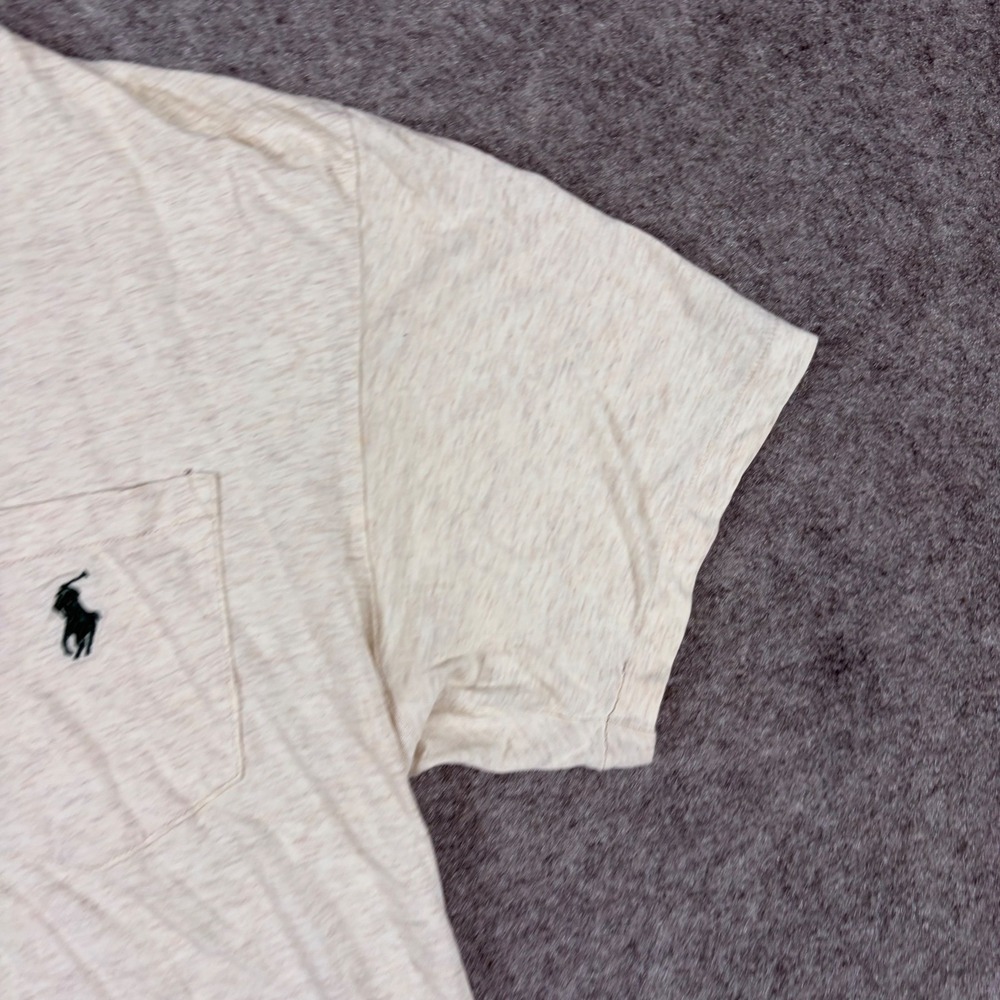 Polo‎ Ralph Lauren T-Shirt Mens XL Beige Heathered Pocket Old Money Golf Casual - Picture 9 of 11